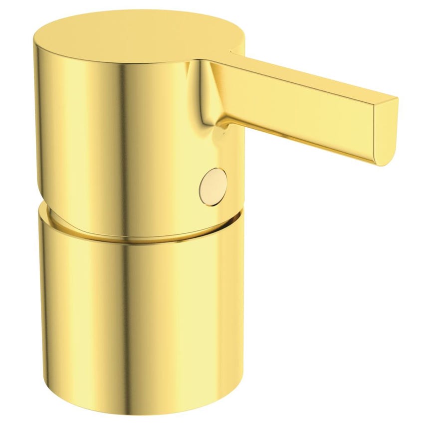 Immagine di Ideal Standard JOY gruppo bordo vasca 4 fori, con deviatore, bocca di erogazione, doccetta stilo a 1 funzione e porta doccetta, finitura brushed gold BC789A2