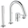 Immagine di Ideal Standard JOY gruppo bordo vasca 4 fori, con deviatore, bocca di erogazione, doccetta stilo a 1 funzione e porta doccetta, finitura cromo BC789AA