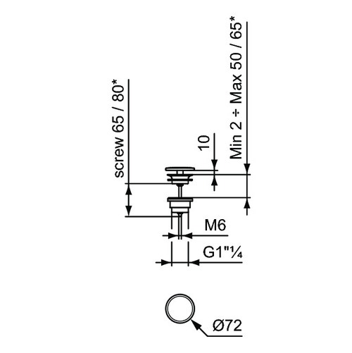 Immagine di Ideal Standard Piletta a scarico libero con cover in ceramica, colore nero finitura lucido E2114V2