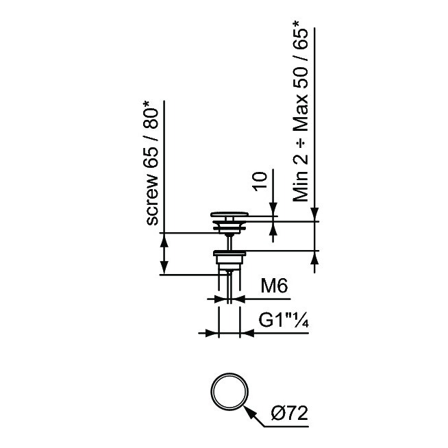 Immagine di Ideal Standard Piletta a scarico libero con cover in ceramica, colore nero finitura lucido E2114V2