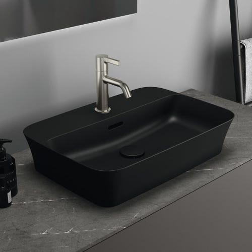 Immagine di Ideal Standard Piletta a scarico libero con cover in ceramica, colore nero finitura opaco E2114V3