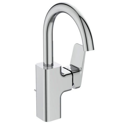 Immagine di Ideal Standard CERAPLAN miscelatore monocomando per lavabo, con bocca di erogazione tubolare orientabile, con scarico, finitura cromo BD235AA