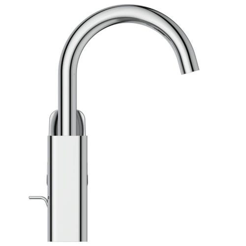 Immagine di Ideal Standard CERAPLAN miscelatore monocomando per lavabo, con bocca di erogazione tubolare orientabile, con scarico, finitura cromo BD235AA