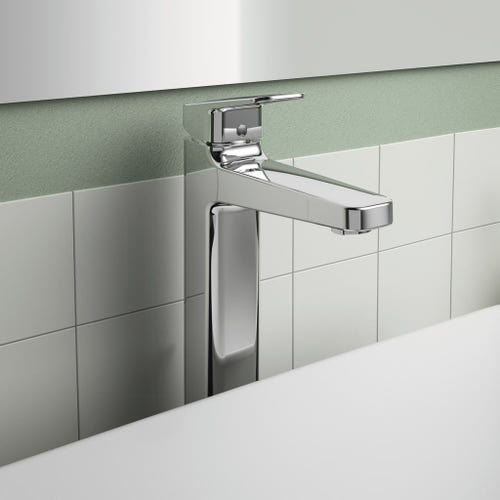 Immagine di Ideal Standard CERAPLAN miscelatore monocomando lavabo, aeratore 5 l/min, con scarico, finitura cromo BD238AA