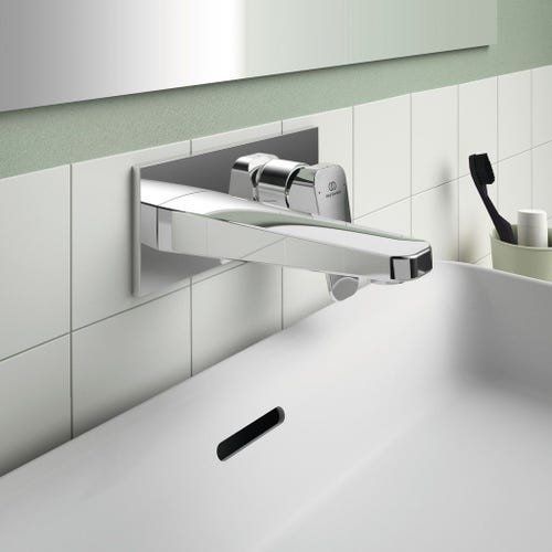 Immagine di Ideal Standard CERAPLAN miscelatore monocomando per lavabo, installazione a parete, finitura cromo BD244AA