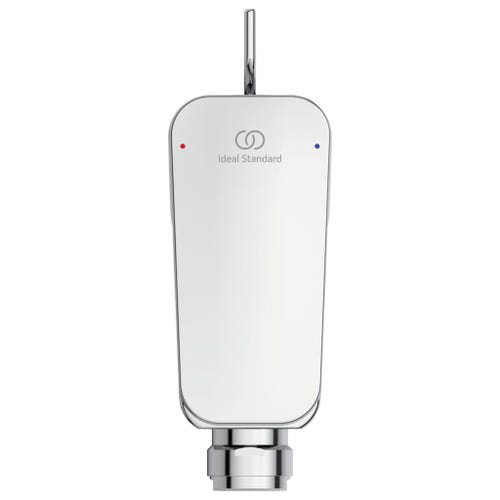 Immagine di Ideal Standard soluzione bagno completo, sanitari sospesi, lavabo con mobile 80 cm, doccia rettangolare 120x80 cm, colore bianco, rubinetteria finitura cromo SING11