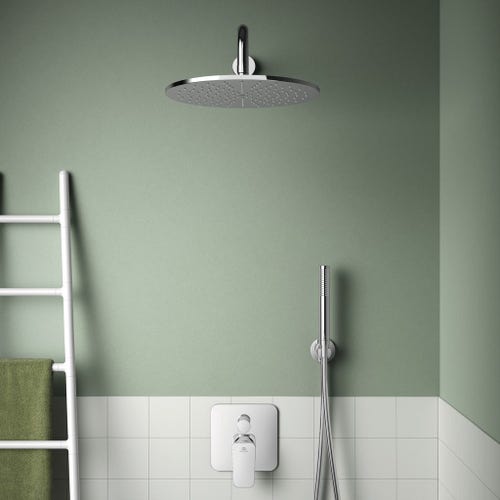 Immagine di Ideal Standard CERAPLAN miscelatore monocomando ad incasso per vasca/doccia, con deviatore, corpo incasso incluso, finitura cromo BD259AA