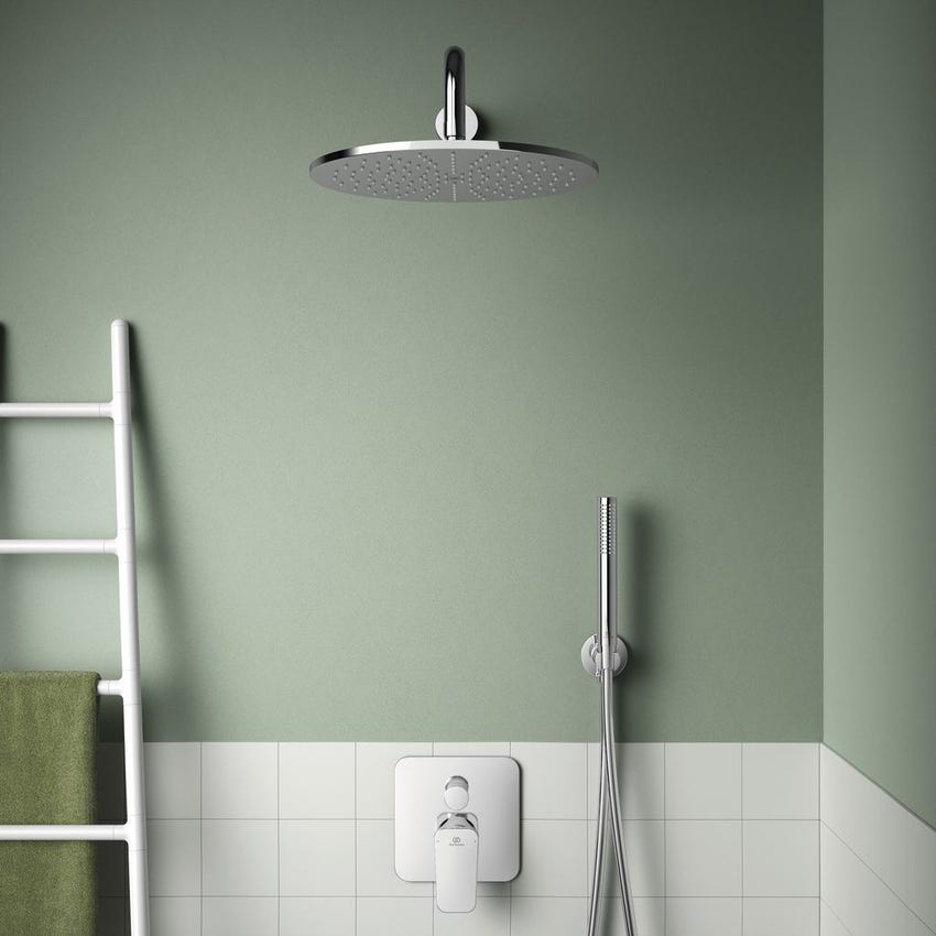 Immagine di Ideal Standard CERAPLAN miscelatore monocomando ad incasso per vasca/doccia, con deviatore, corpo incasso incluso, finitura cromo BD259AA