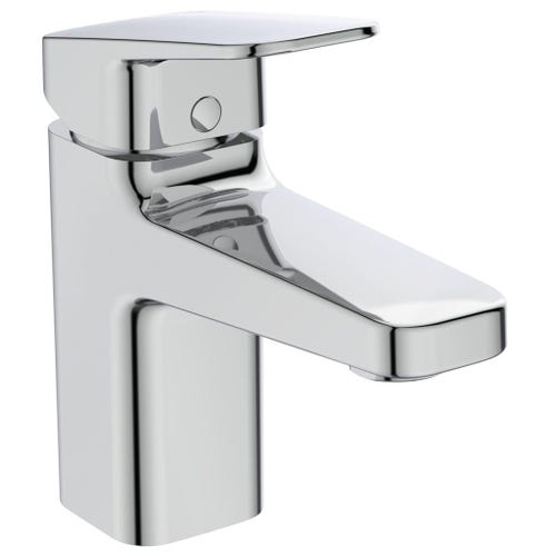 Immagine di Ideal Standard soluzione bagno completo, sanitari sospesi, lavabo 55 cm con colonna, colore bianco, rubinetteria finitura cromo SING12