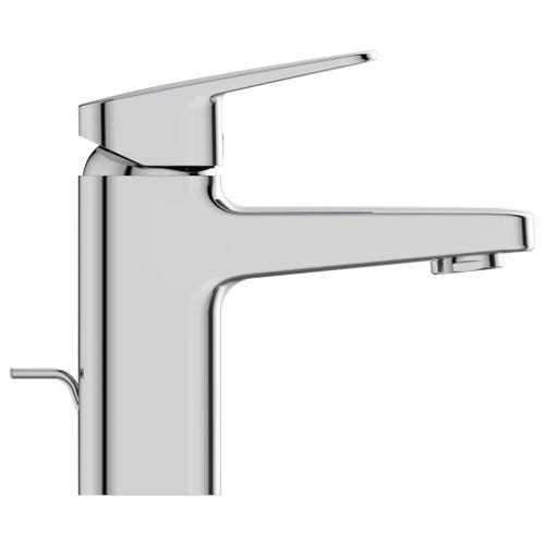 Immagine di Ideal Standard soluzione bagno completo, sanitari sospesi, lavabo 55 cm con colonna, colore bianco, rubinetteria finitura cromo SING12
