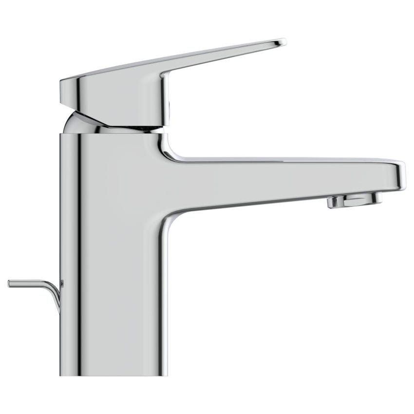 Immagine di Ideal Standard soluzione bagno completo, sanitari sospesi, lavabo 55 cm con colonna, colore bianco, rubinetteria finitura cromo SING12