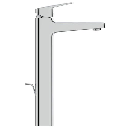 Immagine di Ideal Standard CERAPLAN miscelatore monocomando lavabo da appoggio su piano, aeratore 3,8 l/min, con scarico, finitura cromo BD277AA