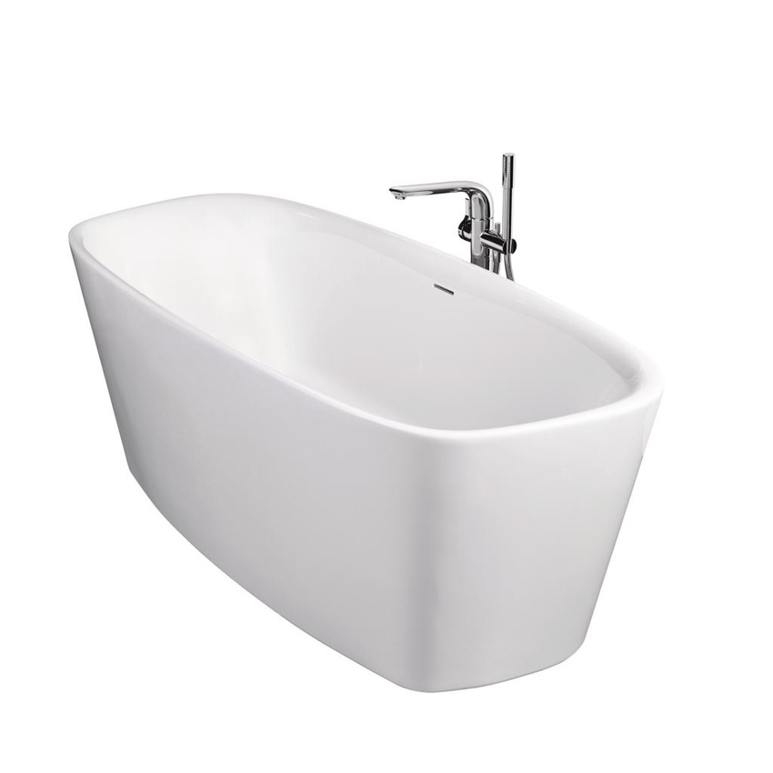 Immagine di Ideal Standard DEA vasca 170 cm centro stanza dotata di colonna di scarico e telaio, colore bianco E306601