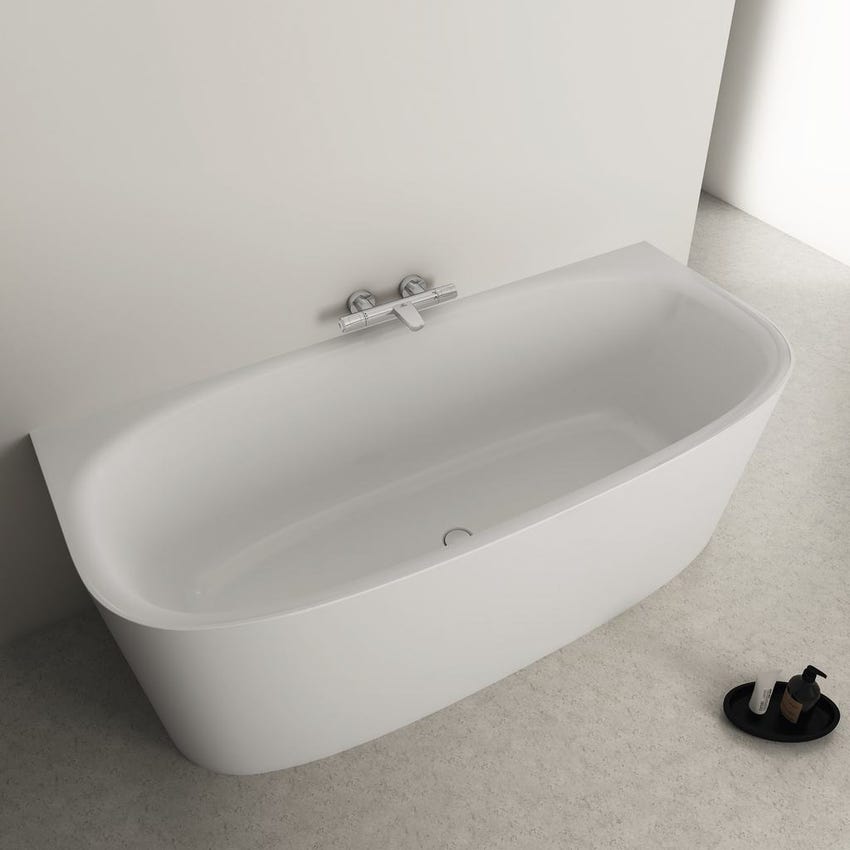 Immagine di Ideal Standard DEA vasca 180 cm centro parete dotata di colonna di scarico e telaio, colore bianco T994001