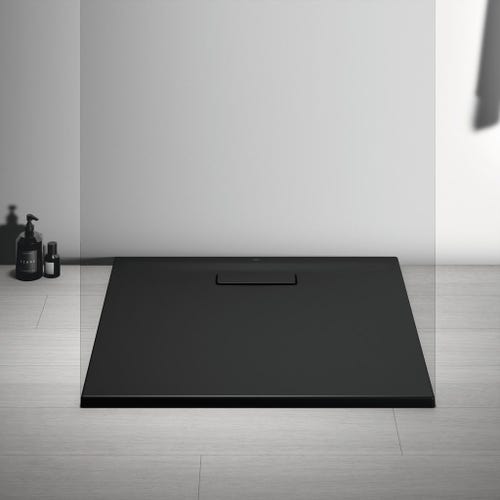 Immagine di Ideal Standard ULTRAFLAT NEW piatto doccia quadrato 80 cm, in acrilico, colore nero finitura opaco T4466V3