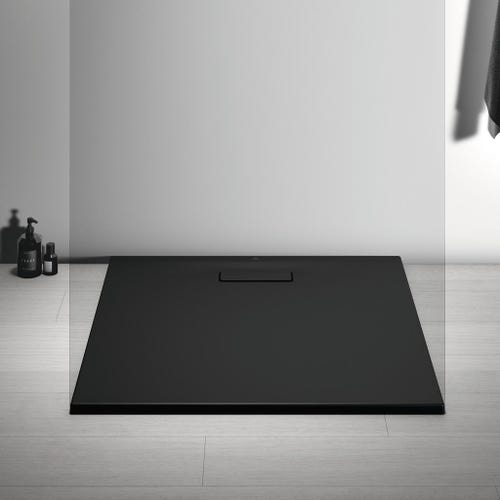 Immagine di Ideal Standard ULTRAFLAT NEW piatto doccia quadrato 90 cm, in acrilico, colore nero finitura opaco T4467V3