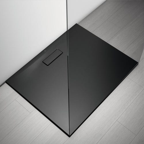 Immagine di Ideal Standard ULTRAFLAT NEW piatto doccia rettangolare L.100 P.80 cm, in acrilico, colore nero finitura opaco T4468V3