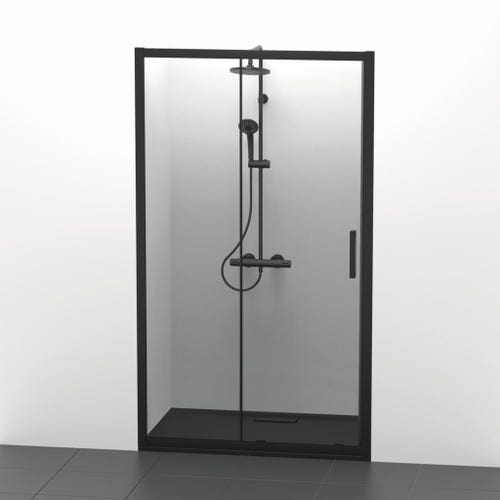 Immagine di Ideal Standard ULTRAFLAT NEW piatto doccia rettangolare L.120 P.80 cm, in acrilico, colore nero finitura opaco T4469V3