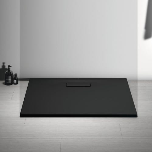 Immagine di Ideal Standard ULTRAFLAT NEW piatto doccia rettangolare L.90 P.70 cm, in acrilico, colore nero finitura opaco T4474V3