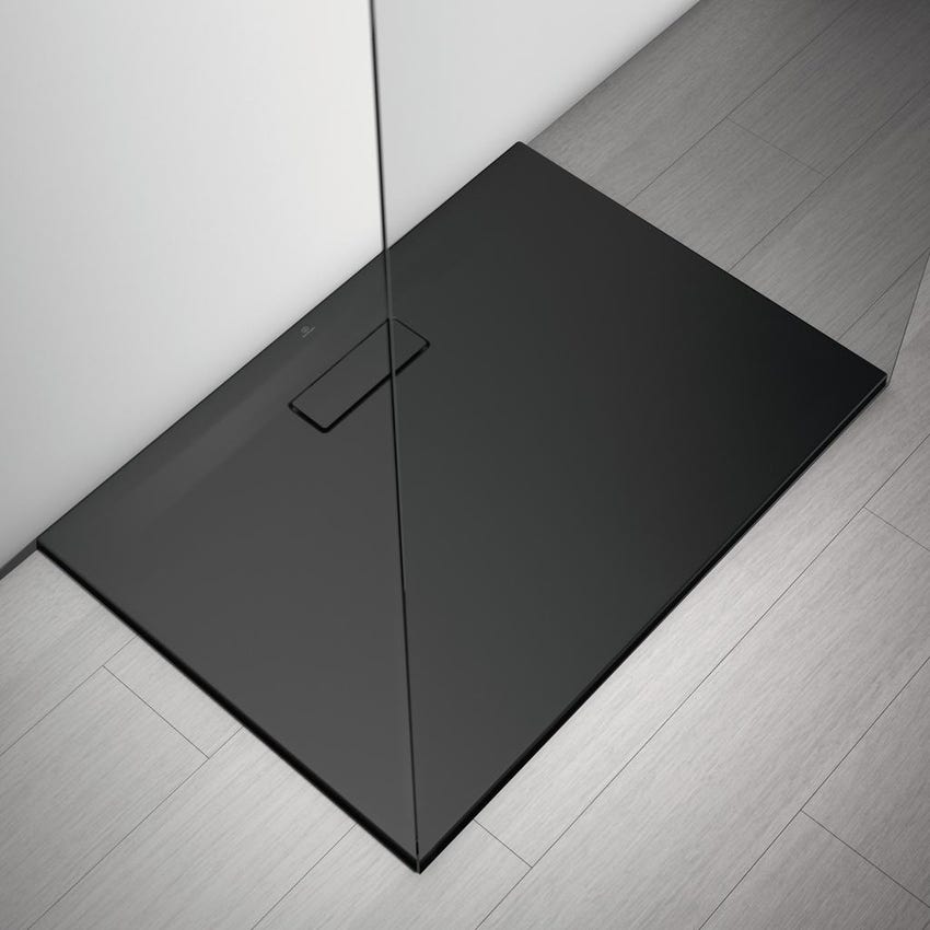 Immagine di Ideal Standard ULTRAFLAT NEW piatto doccia rettangolare L.100 P.70 cm, in acrilico, colore nero finitura opaco T4475V3