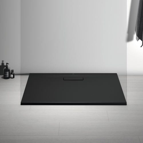 Immagine di Ideal Standard ULTRAFLAT NEW piatto doccia rettangolare L.100 P.70 cm, in acrilico, colore nero finitura opaco T4475V3