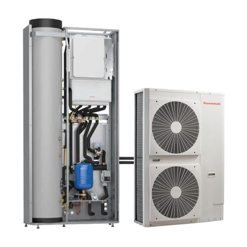 Immagine di Immergas Kit TRIO MONO V2 SISTEMA COMBI Pompa di calore monoblocco AUDAX 12 con caldaia istantanea VICTRIX 35 kW TT e gruppo idronico TRIO MONO V2, per impianti monozona 3.027811+3.025512+3.027831+3.024712