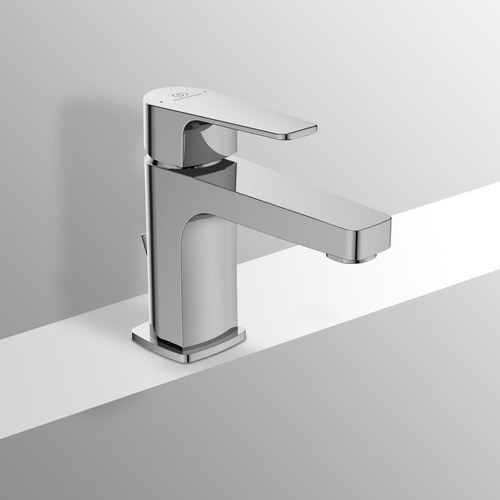 Immagine di Ideal Standard CERAFINE D miscelatore monocomando per lavabo H.14 cm, con asta di comando e scarico piletta da 1-1/4", finitura cromo BC685AA