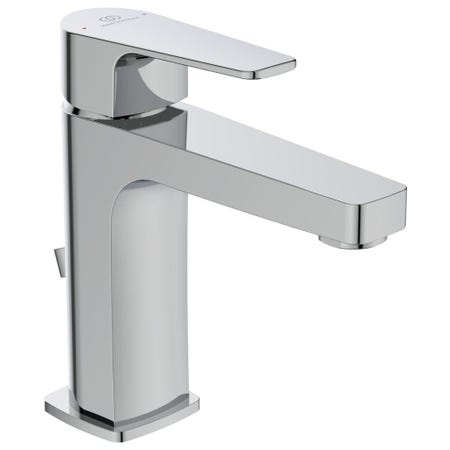 Immagine di Ideal Standard CERAFINE D miscelatore monocomando per lavabo H.16 cm, con asta di comando e scarico piletta da 1-1/4", finitura cromo BC686AA