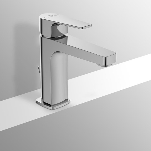 Immagine di Ideal Standard CERAFINE D miscelatore monocomando per lavabo H.16 cm, con asta di comando e scarico piletta da 1-1/4", finitura cromo BC686AA