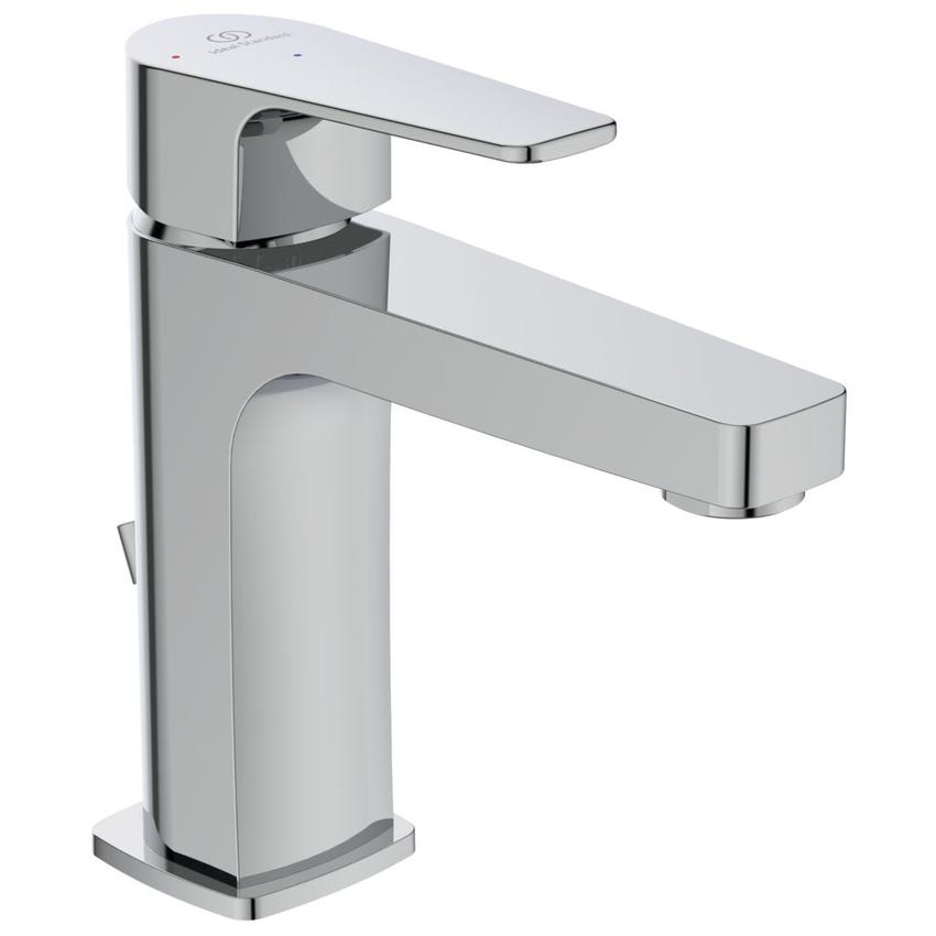Immagine di Ideal Standard CERAFINE D miscelatore monocomando per lavabo H.16 cm, con tecnologia Bluestart, con scarico, finitura cromo BC689AA