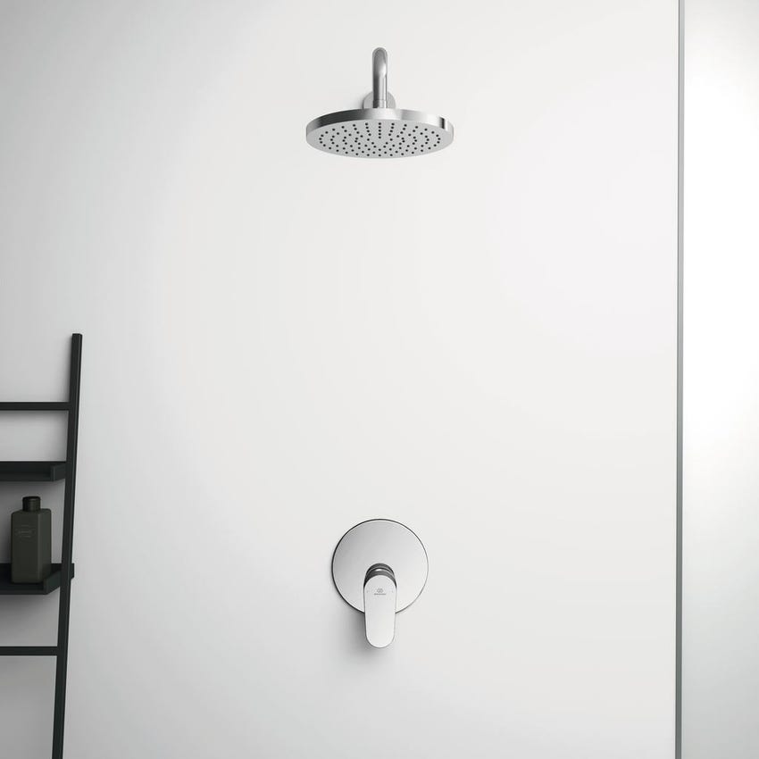 Immagine di Ideal Standard CERAFINE O miscelatore monocomando ad incasso per doccia 1 via, senza corpo incasso, con limitatore della temperatura, finitura cromo A7194AA