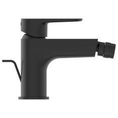 Immagine di Ideal Standard CERAFINE O miscelatore monocomando P.18 cm per bidet, con asta di comando e scarico piletta da 1-1/4", colore nero finitura opaco BC705XG