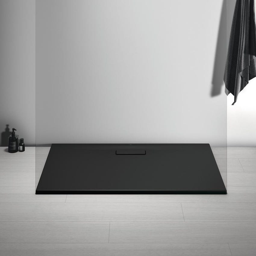 Immagine di Ideal Standard ULTRAFLAT NEW piatto doccia rettangolare L.120 P.70 cm, in acrilico, colore nero finitura opaco T4476V3