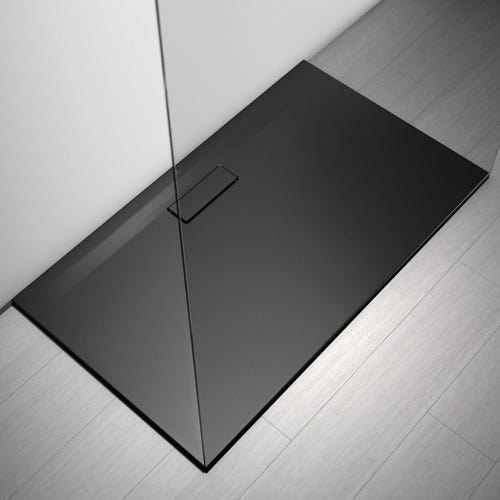 Immagine di Ideal Standard ULTRAFLAT NEW piatto doccia rettangolare L.120 P.70 cm, in acrilico, colore nero finitura opaco T4476V3