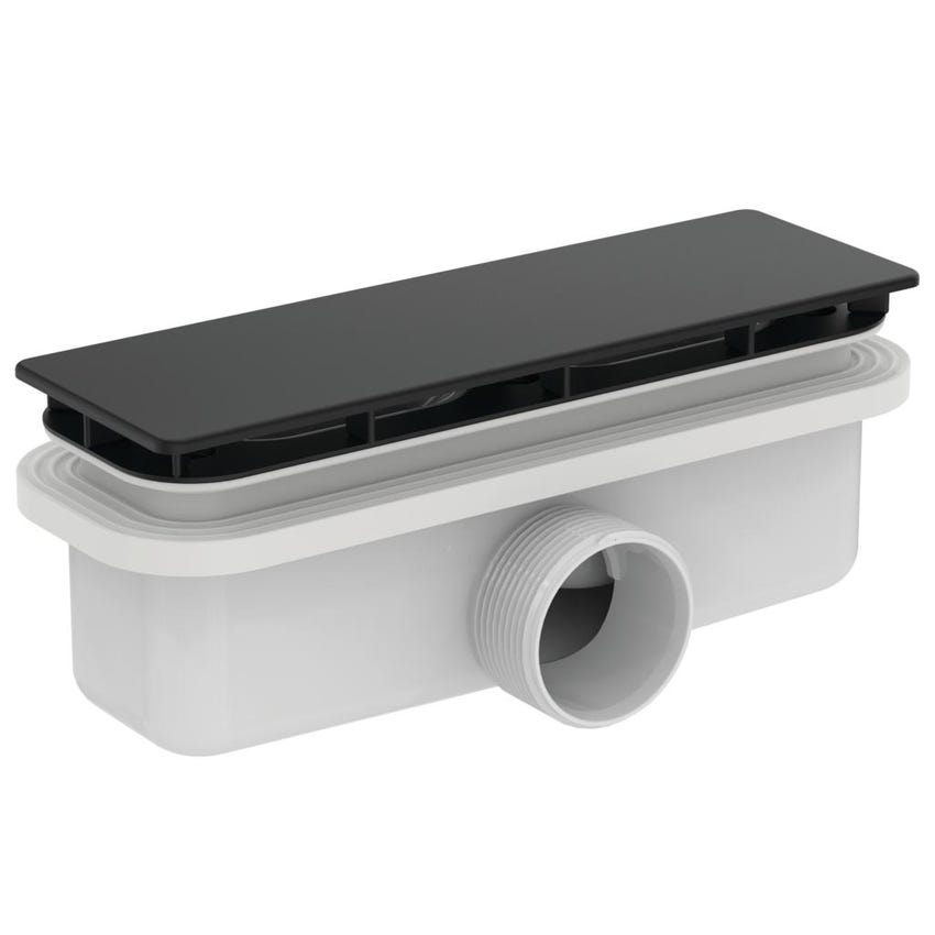 Immagine di Ideal Standard soluzione bagno completo, sanitari sospesi, lavabo con mobile 60 cm, doccia rettangolare 100x70, colore nero finitura opaco, rubinetteria colore nero finitura opaco SING8