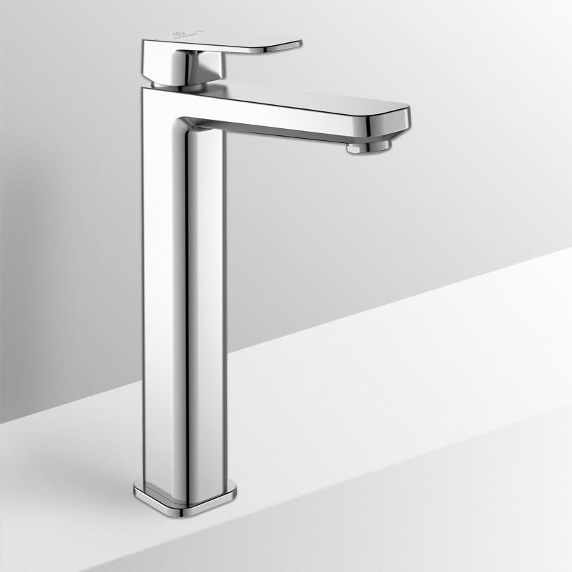 Immagine di Ideal Standard  TONIC II miscelatore monocomando da appoggio su piano, senza asta di scarico e piletta, con bocca di erogazione fissa, finitura cromo A6329AA