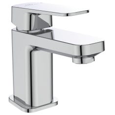 Immagine di Ideal Standard TONIC II miscelatore monocomando H.14 cm per lavabo, senza asta di comando scarico e piletta, con bocca di erogazione fissa, finitura cromo A6331AA