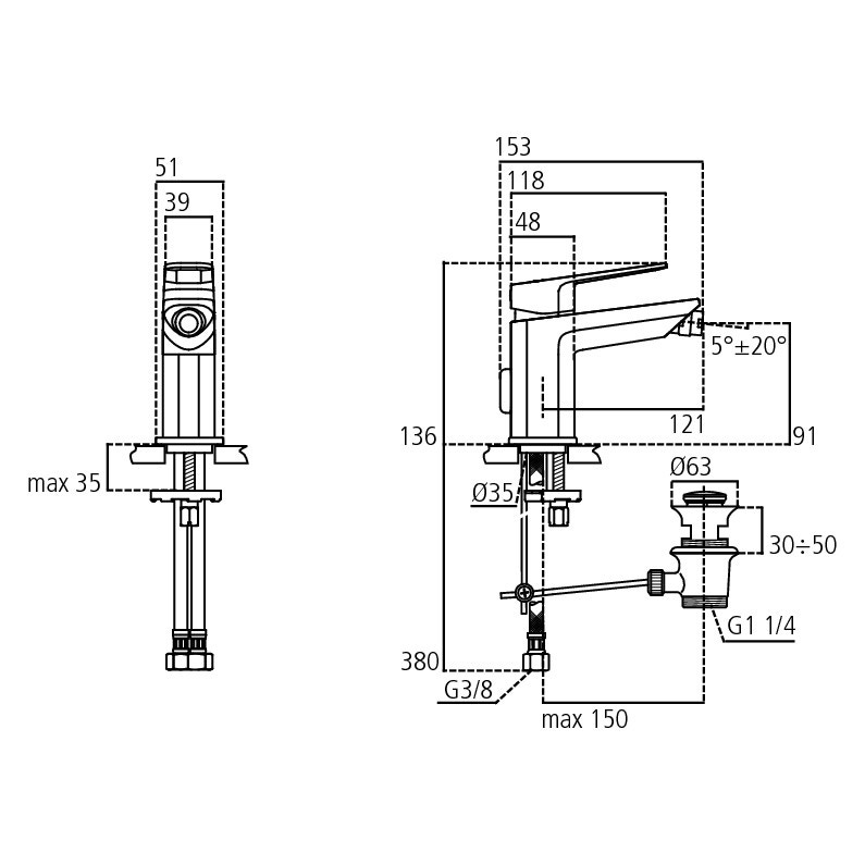 Immagine di Ideal Standard TONIC II miscelatore monocomando bidet, bocca di erogazione fissa, finitura cromo A6336AA