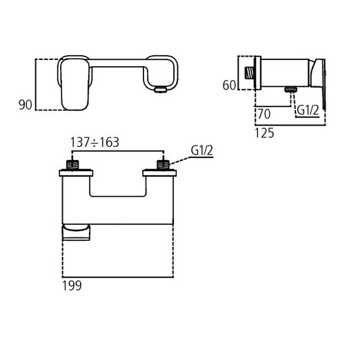 Immagine di Ideal Standard TONIC II miscelatore monocomando esterno per doccia, finitura cromo A6337AA