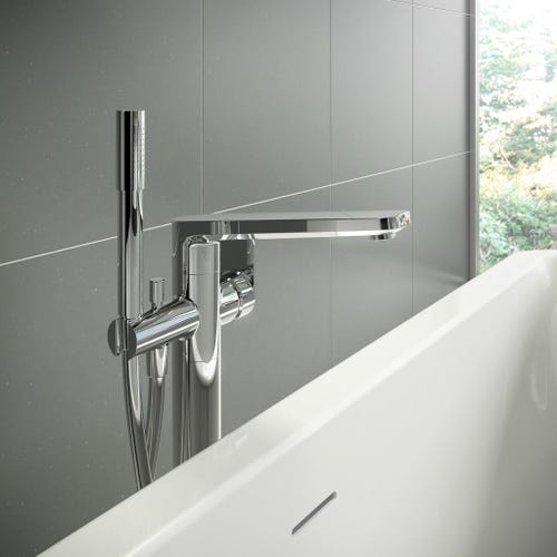 Immagine di Ideal Standard TONIC II gruppo miscelatore da appoggio per vasca centro stanza, finitura cromo A6347AA