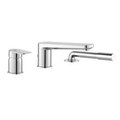 Immagine di Ideal Standard TONIC II gruppo bordo vasca a 3 fori, bocca d’erogazione con deviatore integrato, finitura cromo A6348AA