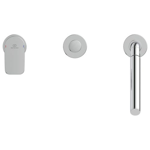 Immagine di Ideal Standard TONIC II gruppo bordo vasca 3 fori, deviatore con ritorno automatico, finitura cromo A6349AA