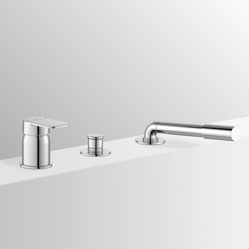 Immagine di Ideal Standard TONIC II gruppo bordo vasca 3 fori, deviatore con ritorno automatico, finitura cromo A6349AA
