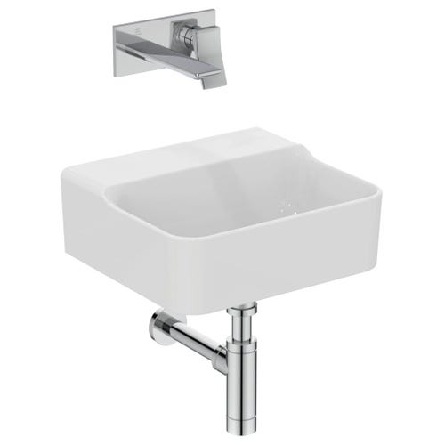 Immagine di Ideal Standard CONCA miscelatore monocomando lavabo P.18 cm per installazione a parete, finitura cromo A7371AA