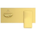 Immagine di Ideal Standard CONCA miscelatore monocomando lavabo P.18 cm per installazione a parete, finitura brushed gold A7371A2