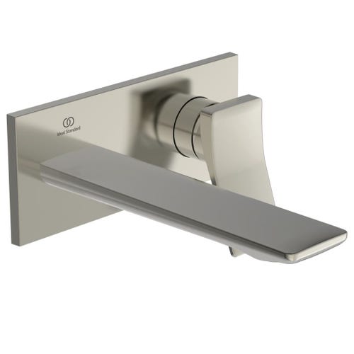 Immagine di Ideal Standard CONCA miscelatore monocomando lavabo P.18 cm per installazione a parete, finitura silver storm A7371GN