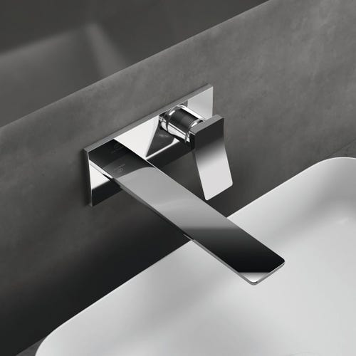 Immagine di Ideal Standard CONCA miscelatore monocomando lavabo P.23 cm per installazione a parete, finitura cromo A7372AA