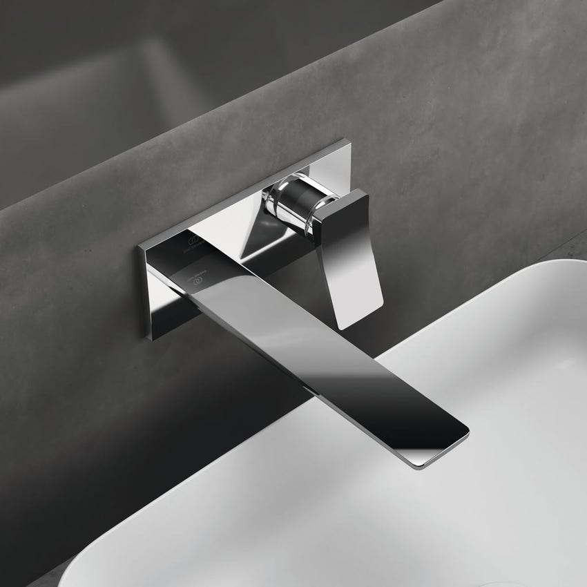 Immagine di Ideal Standard CONCA miscelatore monocomando lavabo P.23 cm per installazione a parete, finitura cromo A7372AA