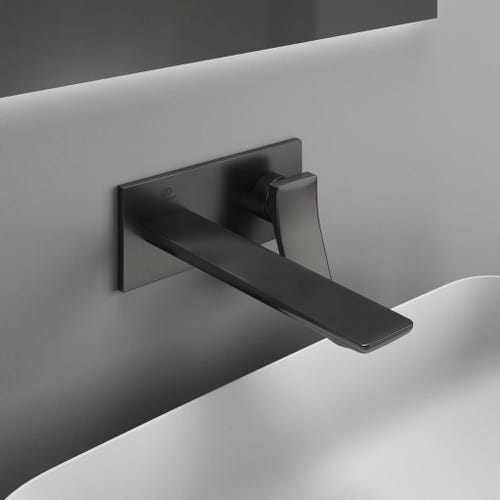 Immagine di Ideal Standard CONCA miscelatore monocomando lavabo P.23 cm per installazione a parete, finitura magnetic grey A7372A5
