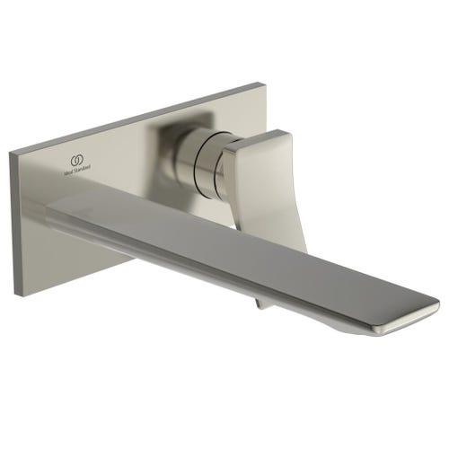 Immagine di Ideal Standard CONCA miscelatore monocomando lavabo P.23 cm per installazione a parete, finitura silver storm A7372GN
